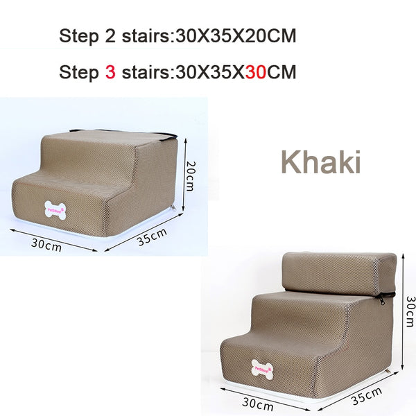 Dog Stairs Pet 3 Steps Stairs for Small Dog Cat Pet Ramp Ladder Anti-slip Removable Dogs Bed Stairs Pet Supplies