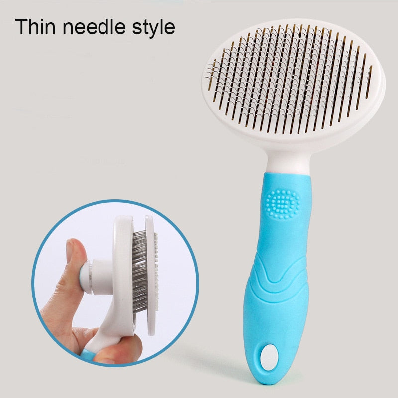 Dog or Cat Hair Removal Comb For Pet Grooming Gloves Tool Dog Brush with Button Removal