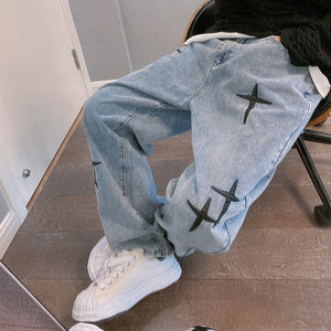 Wide Leg Cargo Pants Streetwear Baggy men's Jeans Spring Autumn Streetwear