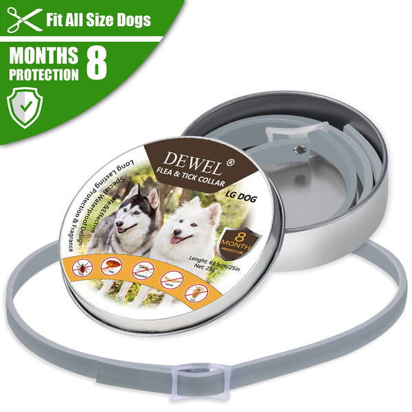 Dewel Anti Flea Ticks Insect Mosquitoes Waterproof Long Lasting 8 Months Protection Dog Collar Custom Puppy Cat Pet Collars