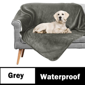 Waterproof Dog or Cat Bed Pet Blanket Reversible Sherpa Fleece Warm Liquid Pee Blanket for Couch or bed