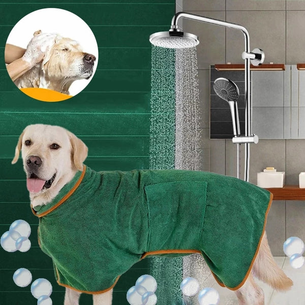 Dog Bathrobe Pet Drying Coat Clothes Microfiber Absorbent Beach Towel for Large Medium Small Dogs Cats Fast Dry Dog Accessories