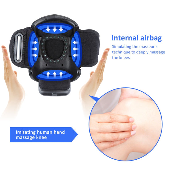 Electric Heating Knee Pad Air Compression Massager Infrared Therapy Joint Arthritis Relief Pain Physiotherapy Knee Brace Massage