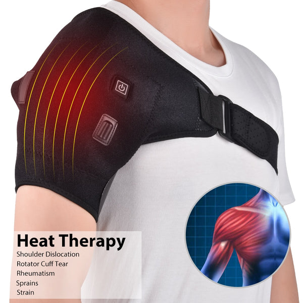 Heat Therapy Shoulder Brace Adjustable Shoulder Health Care Heating Belt Unisex Heating Pad for Frozen Shoulder Bursitis Strain