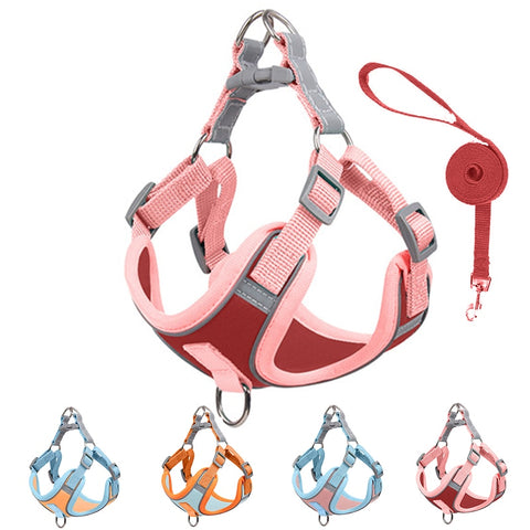 Adjustable Dog Harness For Dogs Breathable Leash Set