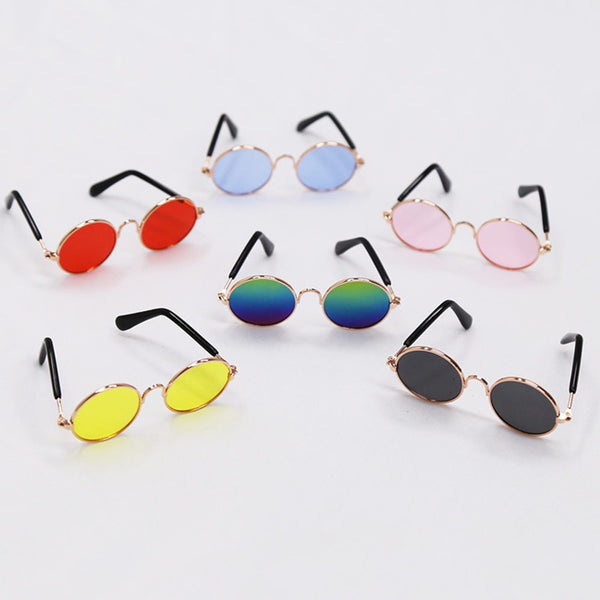 1pc/Set Cat Glasses Round Reflection Eye Glasses For Animals Multicolor Sunglasses