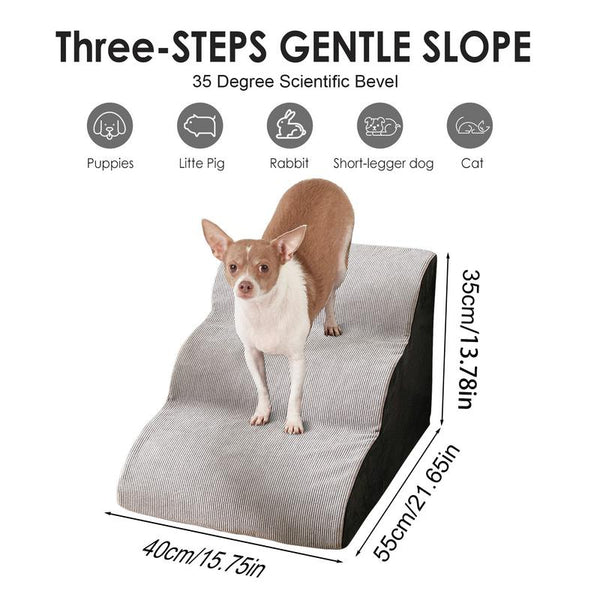 3 Step Dog Stairs Non-Slip Dog Stairs 3 Tiers Non-Slip Pet Stairs