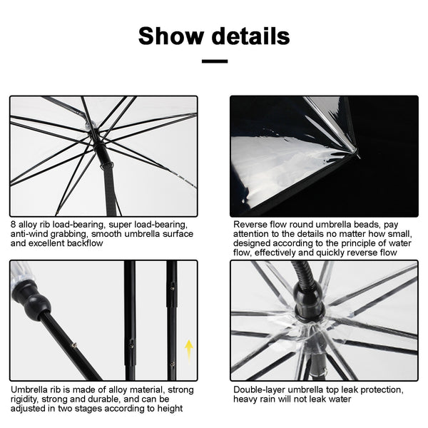 Transparent Adjustable Pet C-shaped Umbrella For Walking Pet In Rain Or Snow