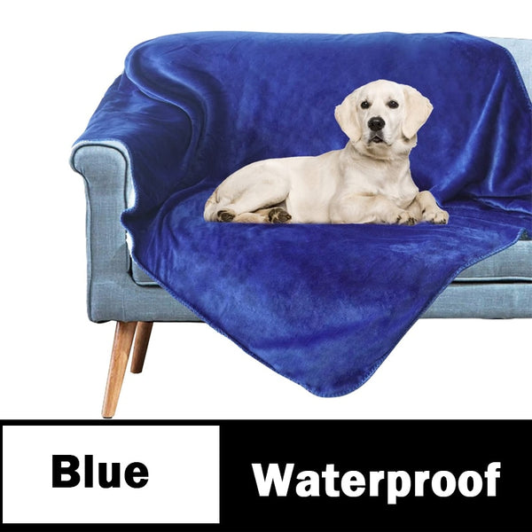 Waterproof Dog or Cat Bed Pet Blanket Reversible Sherpa Fleece Warm Liquid Pee Blanket for Couch or bed