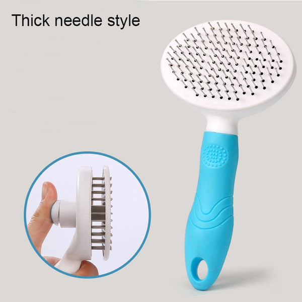 Dog or Cat Hair Removal Comb For Pet Grooming Gloves Tool Dog Brush with Button Removal