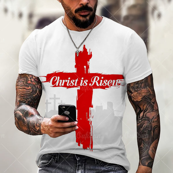 Jesus Christ 3D Print Men's T-shirts Retro Classic Short-sleeved Loose Tops