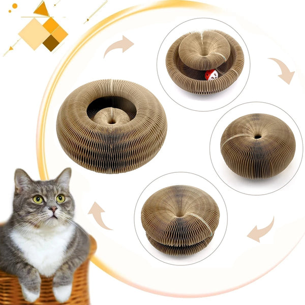 Magic Organ Cat Toy Round Corrugated Scratching Post