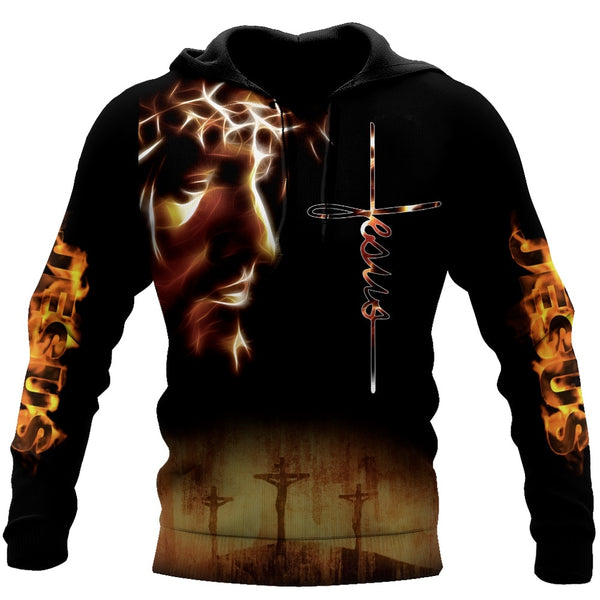 Men's Jesus Christ Hoodie 3D Print  Fashion Hooded Sweatshirt Oversized Casual Pullover