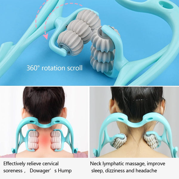 Plastic Pressure Point Therapy Neck Relief Hand Roller Neck Massager for Neck Shoulder Trigger Point