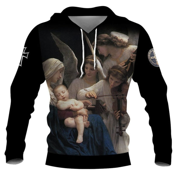 Men's Jesus Christ Hoodie 3D Print  Fashion Hooded Sweatshirt Oversized Casual Pullover