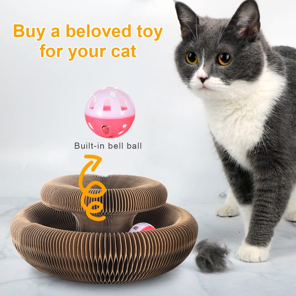 Magic Organ Cat Toy Round Corrugated Scratching Post