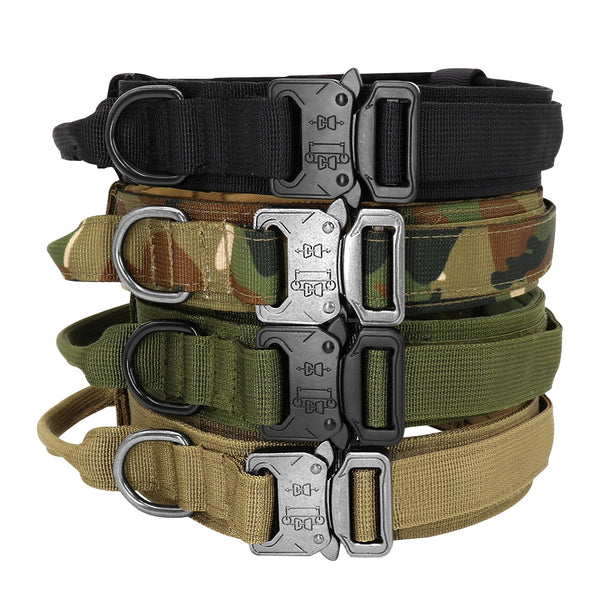 Durable Military Tactical Dog Collar Bungee Leash Set Pet Nylon Walking Training Collar For Medium Large Dogs German Shepard