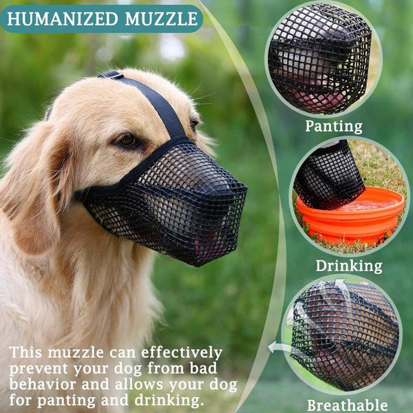 Adjustable Dog Muzzles Anti Bark Or Bite Mesh Muzzle